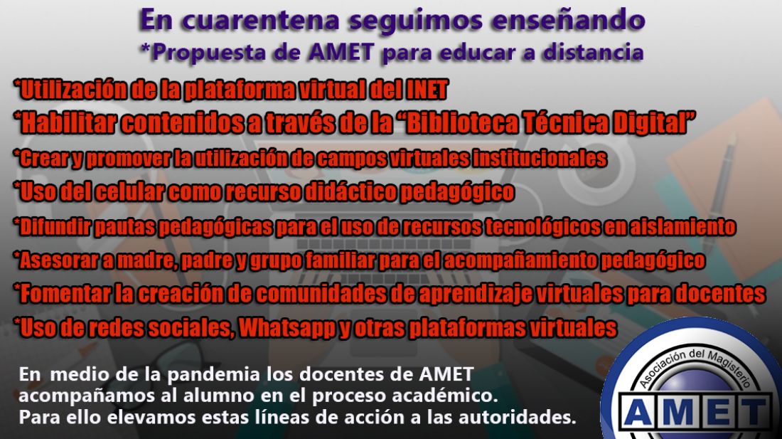 AMET ante la pandemia: el desafío de educar a distancia